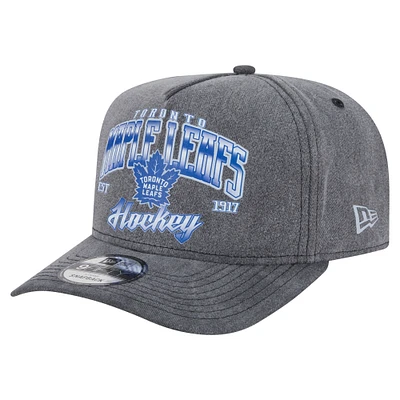 Men's New Era  Charcoal Toronto Maple Leafs Throwback Washed A-Frame Pre-Curved 9FIFTY Snapback Hat