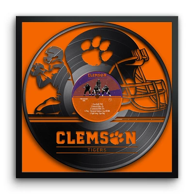 Clemson Tigers Framed 13" x 13" Vinyl Record Art Print