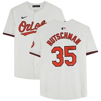 Adley Rutschman Baltimore Orioles Autographed White Nike Limited Jersey with "Lets Go O's" Inscription