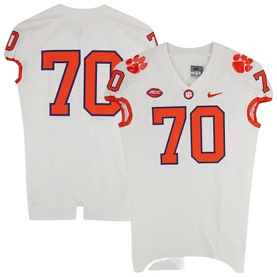 Clemson Tigers Team-Issued Nike #70 White Jersey from the Football Program - Size 46+4