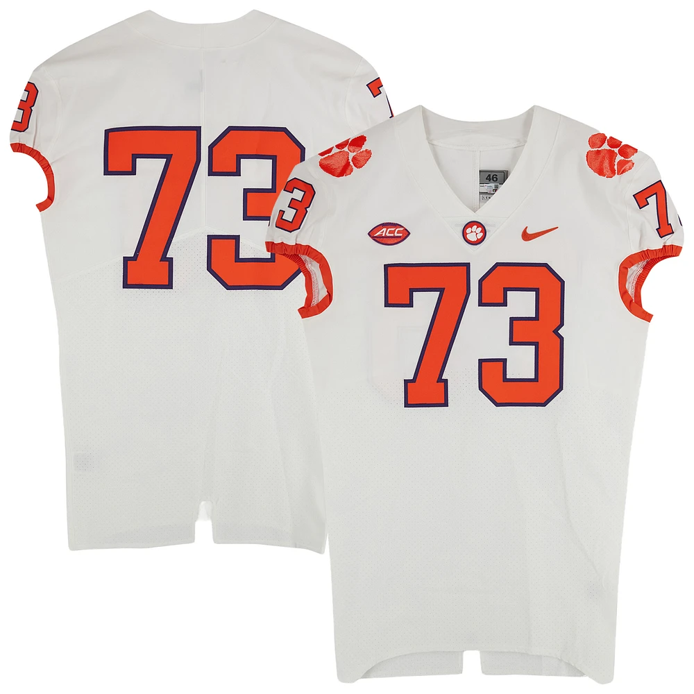 Clemson Tigers Team-Issued Nike #73 White Jersey from the Football Program - Size 46+4