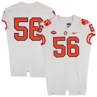 Clemson Tigers Team-Issued Nike #56 White Jersey from the Football Program - Size 46+4