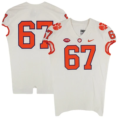 Clemson Tigers Team-Issued Nike #67 White Jersey from the Football Program - Size 46+4