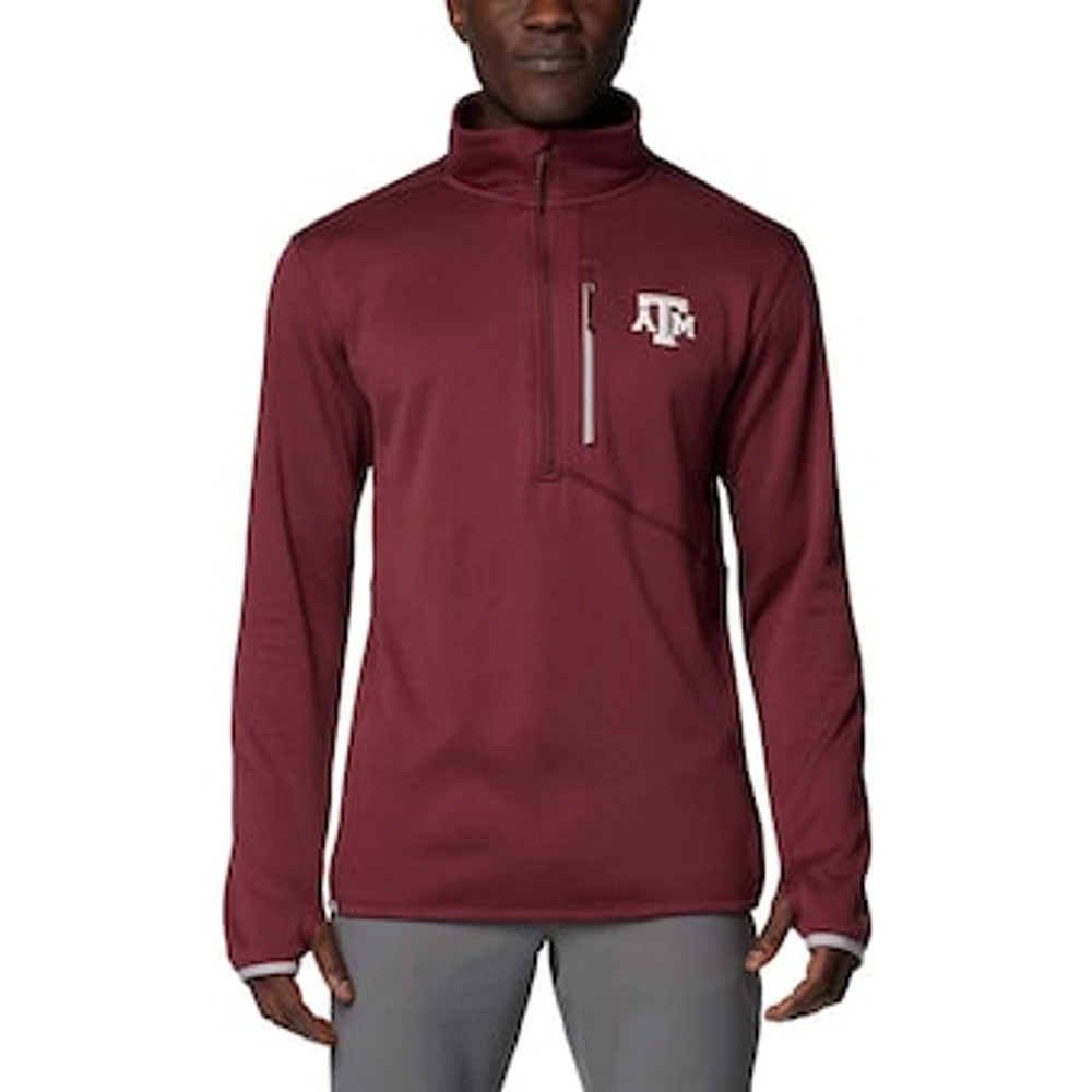 Men's Columbia Maroon Texas A&M Aggies Park View Grid Fleece Omni-Wick Half-Zip Jacket