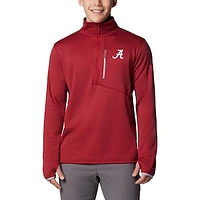 Men's Columbia Crimson Alabama Tide Park View Grid Fleece Omni-Wick Half-Zip Jacket