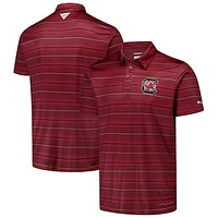 Men's Columbia Garnet South Carolina Gamecocks PFG Super Terminal Tackle™ Omni-Shade™ Stripe Polo