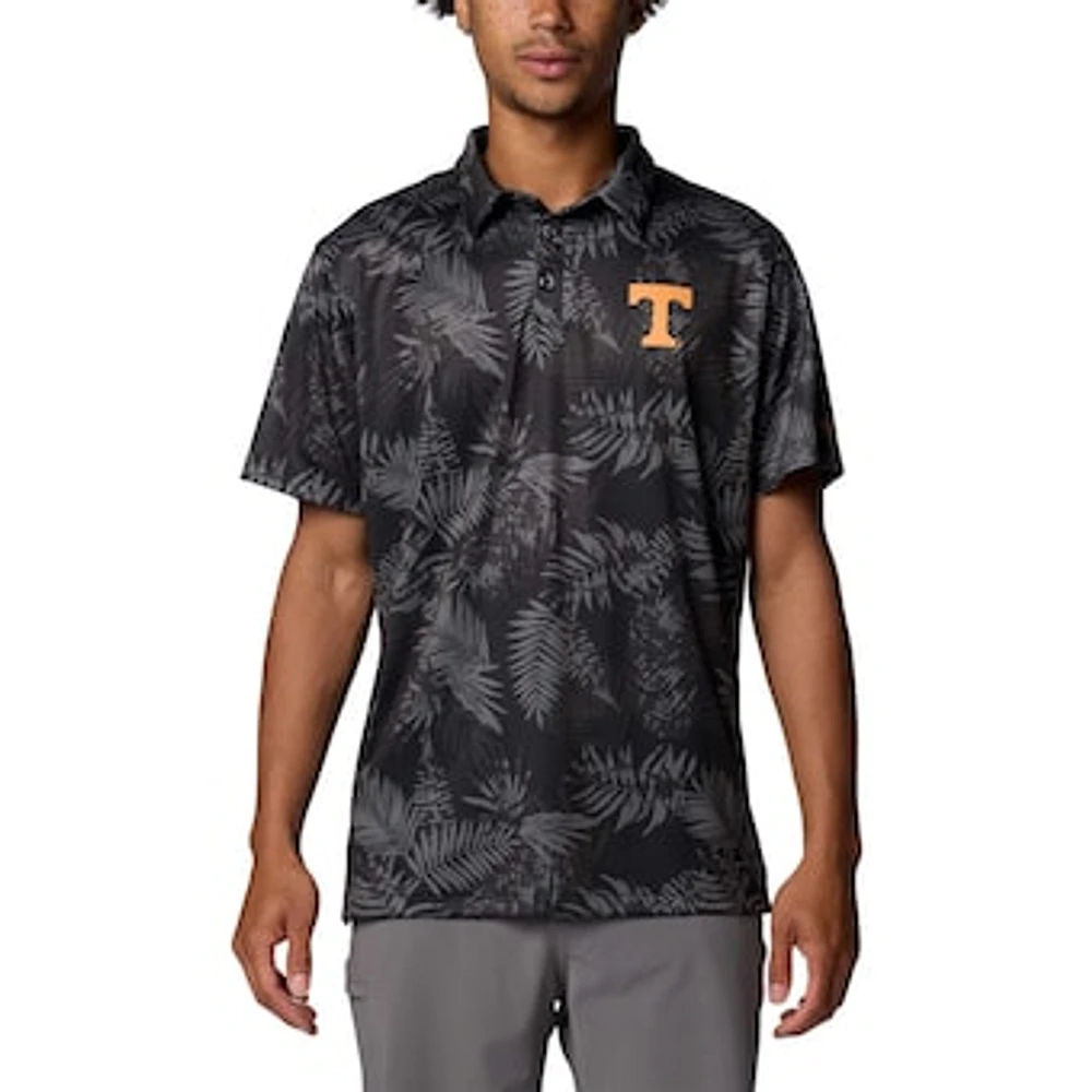 Men's Columbia Black Tennessee Volunteers PFG Super Terminal Tackle™ Omni-Shade™ Bangalows Polo