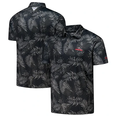 Men's Columbia Black Georgia Bulldogs PFG Super Terminal Tackle™ Omni-Shade™ Bangalows Polo