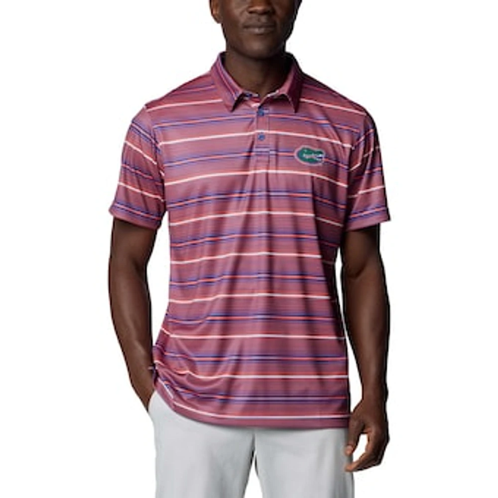 Men's Columbia Orange Florida Gators PFG Super Terminal Tackle™ Omni-Shade™ Stripe Polo