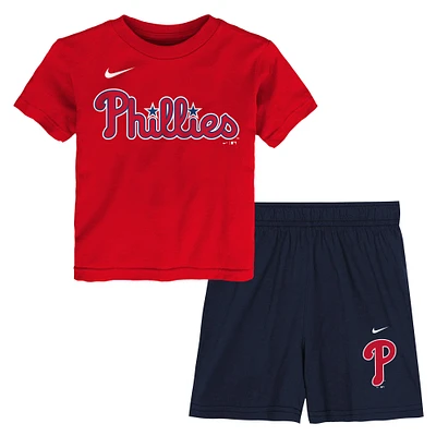 Toddler Nike  Red/Navy Philadelphia Phillies Two-Piece Mesh T-Shirt & Shorts Set