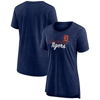 Women's Navy Detroit Tigers Practice Time Tri-Blend T-Shirt