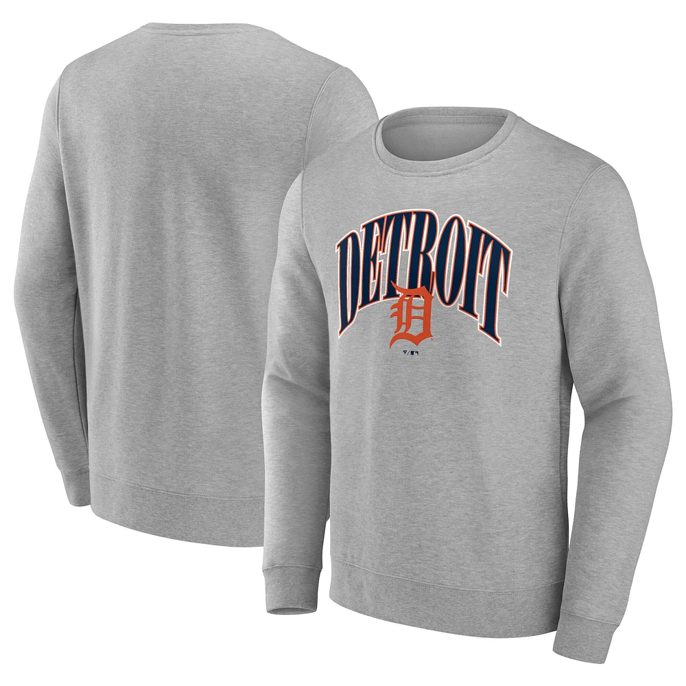Men's Gray Detroit Tigers Arch Pullover Sweatshirt
