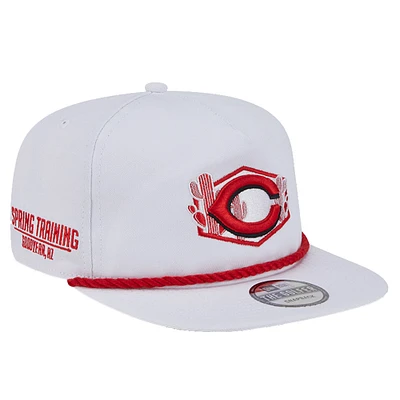 Men's New Era  White Cincinnati Reds  Palm Golfer Snapback Hat