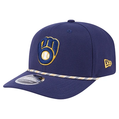 Men's New Era Navy Milwaukee Brewers Multi-Rope 9SEVENTY Stretch-Snap Hat