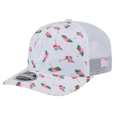 Men's New Era  White Seattle Mariners Flamingo Mesh Back 9SEVENTY Stretch-Snap Hat