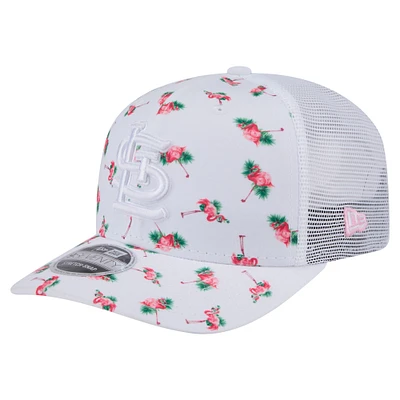Men's New Era  White St. Louis Cardinals Flamingo Mesh Back 9SEVENTY Stretch-Snap Hat