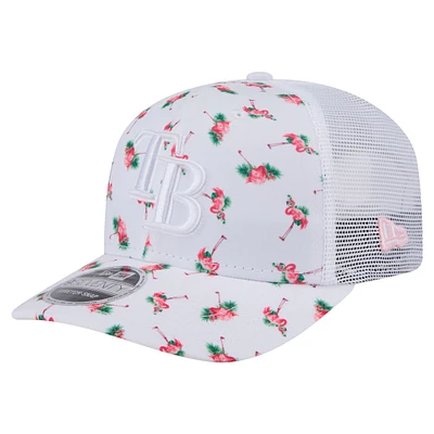Men's New Era  White Tampa Bay Rays Flamingo Mesh Back 9SEVENTY Stretch-Snap Hat
