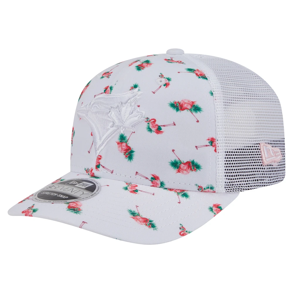 Men's New Era White Toronto Blue Jays Flamingo Mesh Back 9SEVENTY Stretch-Snap Hat