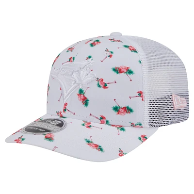 Men's New Era  White Toronto Blue Jays Flamingo Mesh Back 9SEVENTY Stretch-Snap Hat