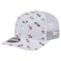 Men's New Era  White Minnesota Twins Flamingo Mesh Back 9SEVENTY Stretch-Snap Hat