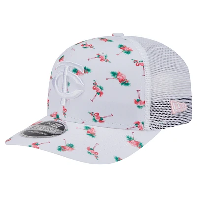 Men's New Era  White Minnesota Twins Flamingo Mesh Back 9SEVENTY Stretch-Snap Hat