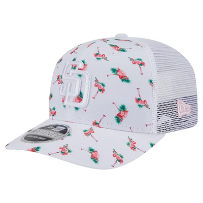 Men's New Era  White San Diego Padres Flamingo Mesh Back 9SEVENTY Stretch-Snap Hat