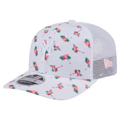 Men's New Era  White New York Mets Flamingo Mesh Back 9SEVENTY Stretch-Snap Hat