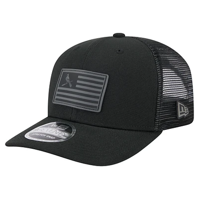 Men's New Era Black St. Louis Cardinals Tonal Flag 9SEVENTY Stretch-Snap Hat