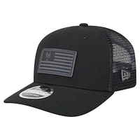 Men's New Era Black New York Mets Tonal Flag 9SEVENTY Stretch-Snap Hat
