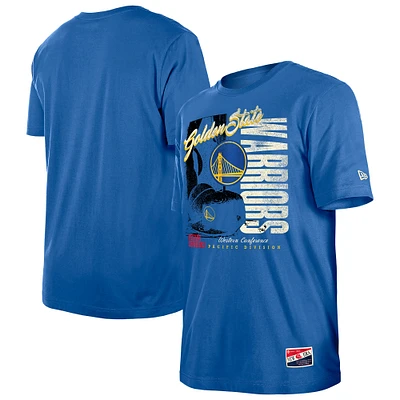 Men's New Era  Royal Golden State Warriors Distressed Throwback Vintage Color Pack T-Shirt