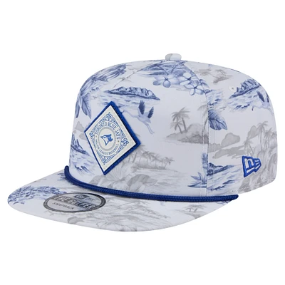 Men's New Era White Toronto Blue Jays Printed Island Golfer Snapback Hat