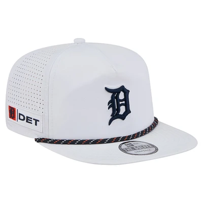 Men's New Era White Detroit Tigers Perforated Golfer Snapback Hat