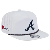 Men's New Era White Atlanta Braves Perforated Golfer Snapback Hat