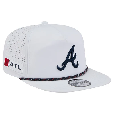 Men's New Era White Atlanta Braves Perforated Golfer Snapback Hat