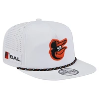 Men's New Era White Baltimore Orioles Perforated Golfer Snapback Hat