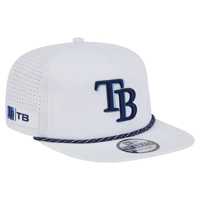 Men's New Era White Tampa Bay Rays Perforated Golfer Snapback Hat