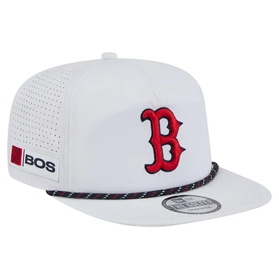Men's New Era White Boston Red Sox Perforated Golfer Snapback Hat