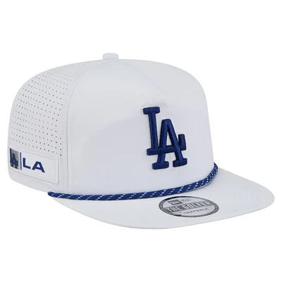 Men's New Era White Los Angeles Dodgers Perforated Golfer Snapback Hat