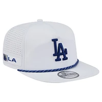 Men's New Era White Los Angeles Dodgers Perforated Golfer Snapback Hat