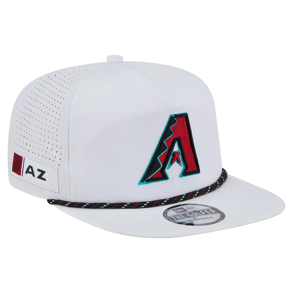 Men's New Era White Arizona Diamondbacks Perforated Golfer Snapback Hat