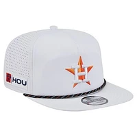Men's New Era White Houston Astros Perforated Golfer Snapback Hat
