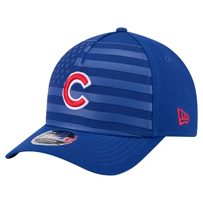 Men's New Era Royal Chicago Cubs American Flag 9FORTY M-Crown A-Frame Adjustable Hat