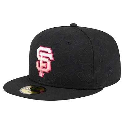 Men's New Era Black San Francisco Giants Tonal Koi 59FIFTY Fitted Hat