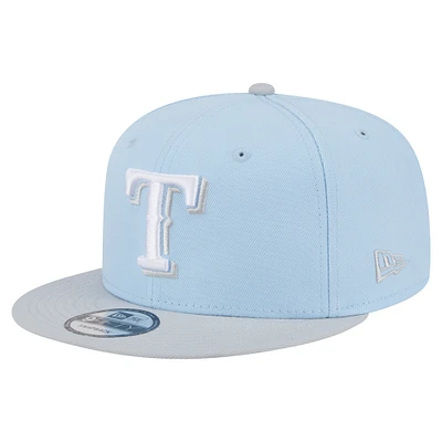 Man's New Era Light Blue/Gray Texas Rangers 2-Tone Color Pack 9FIFTY Snapback Hat