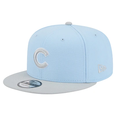 Man's New Era Light Blue/Gray Chicago Cubs 2-Tone Color Pack 9FIFTY Snapback Hat