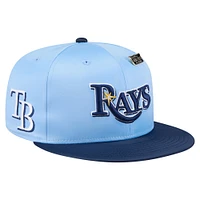 Men's New Era Light Blue/Navy Tampa Bay Rays Satin 59FIFTY Fitted Hat