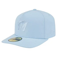 Men's New Era  Light Blue Miami Marlins Color Pack A-Frame 59FIFTY Fitted Hat