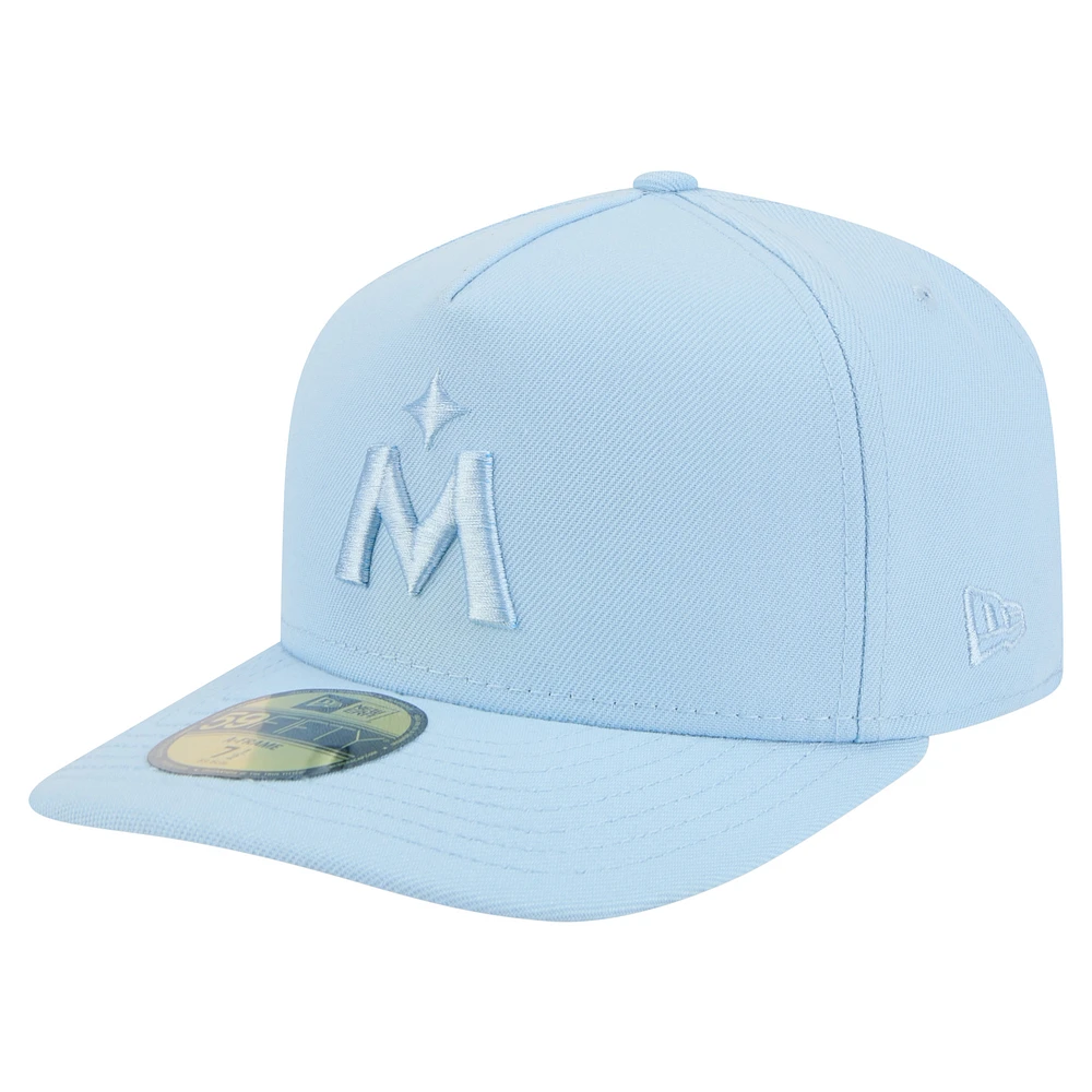 Men's New Era Light Blue Minnesota Twins Color Pack A-Frame 59FIFTY Fitted Hat