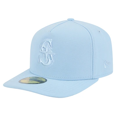 Men's New Era  Light Blue Seattle Mariners Color Pack A-Frame 59FIFTY Fitted Hat