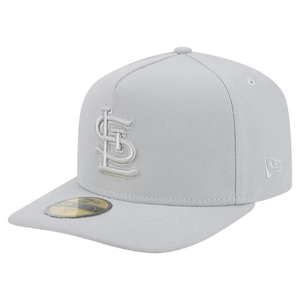 Men's New Era Gray St. Louis Cardinals Colorpack A-Frame 59FIFTY Fitted Hat